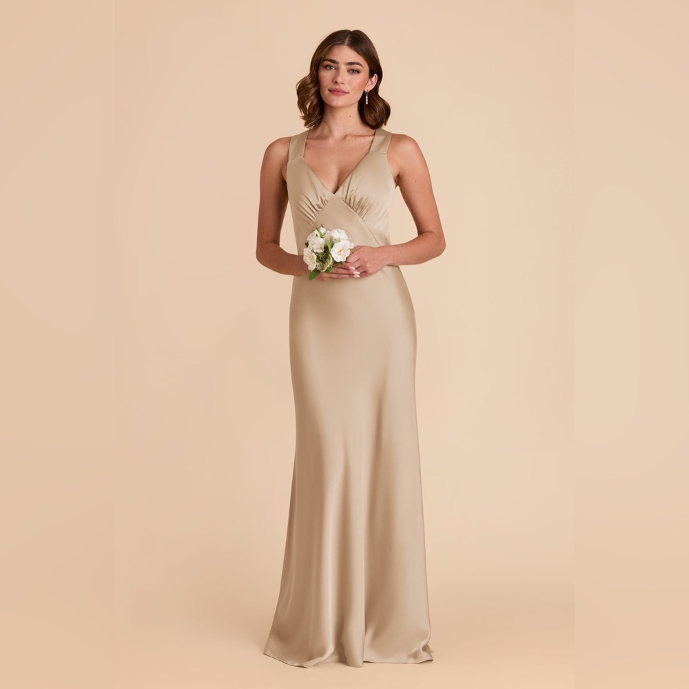Birdy Grey Veronica Dress - Matte Satin Neutral Champagne
